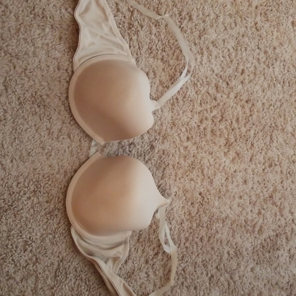 Nude bra with clear straps